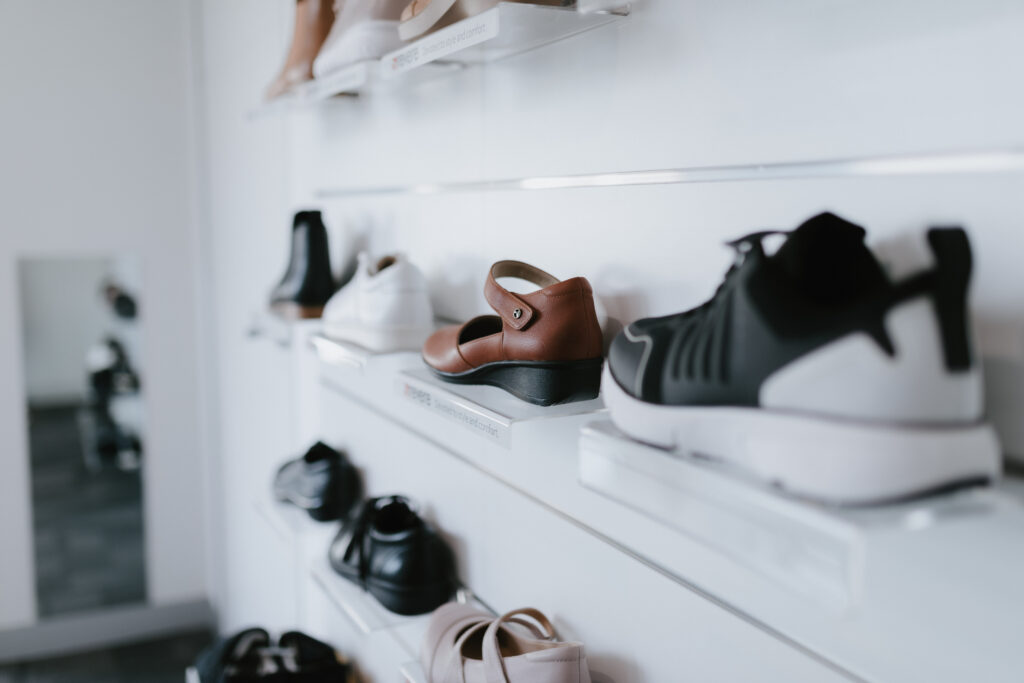 ryde clinic the footwear store specialty shoes on display