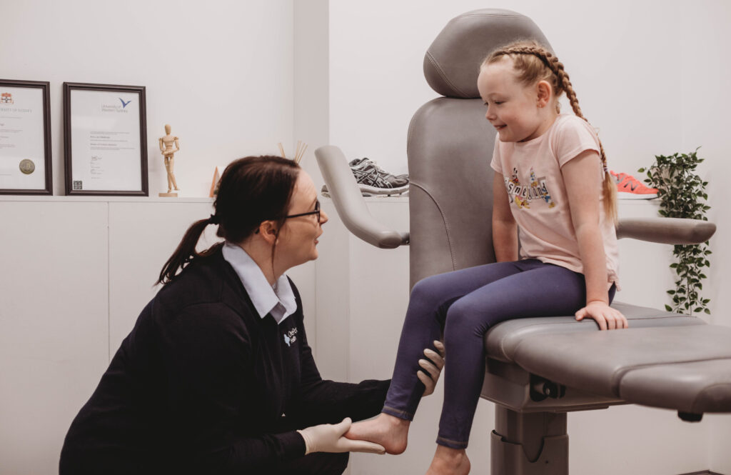 Podiatrist with patient
